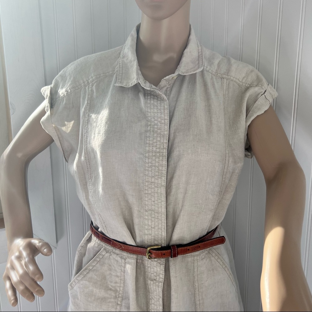 Caslon Pure Linen Shirt Dress Medium - Picture 10 of 12